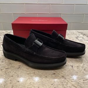 Ferragamo Grime black suede loafers
